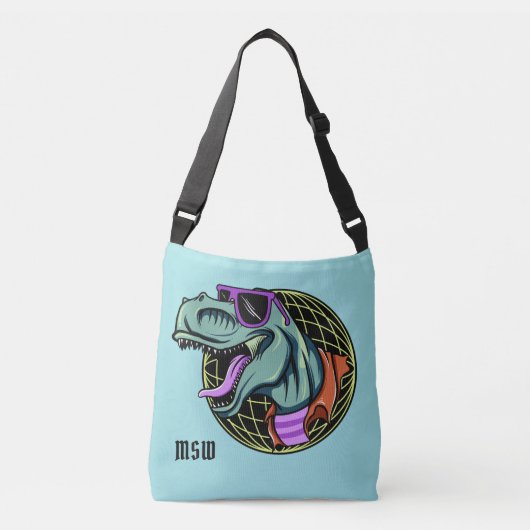 Aangepaste T-Rex-monogram en kleurenzakken Crossbody Tas (Voorkant)