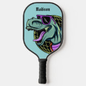 Aangepaste T-Rex-naam hipster en kleur Pickleball Paddle (Achterkant)