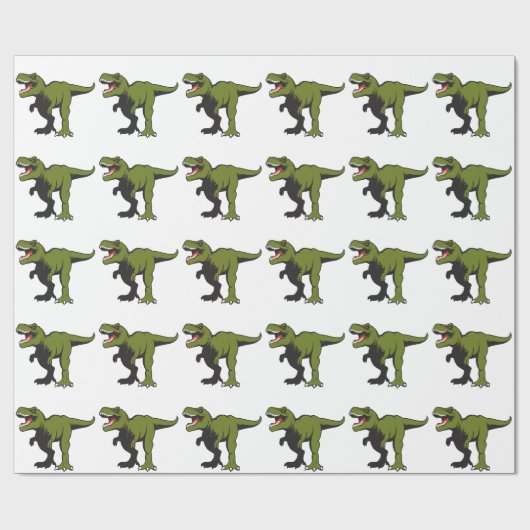 Aangepaste T-Rex-objecten Cadeaupapier (Vlak)