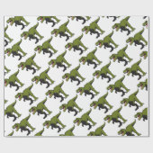 Aangepaste T-Rex-objecten Cadeaupapier (Vlak)