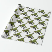 Aangepaste T-Rex-objecten Cadeaupapier (Uitgerold)
