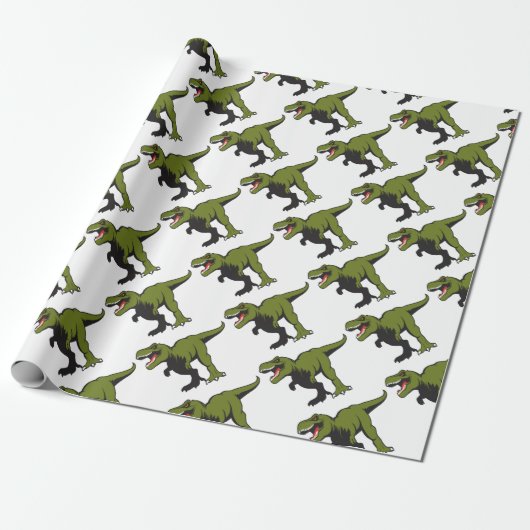 Aangepaste T-Rex-objecten Cadeaupapier (Uitgerold)