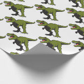 Aangepaste T-Rex-objecten Cadeaupapier (Hoek)