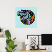 Aangepaste T-Rex-poster voor hipster Poster (Thuiskantoor)