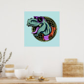 Aangepaste T-Rex-poster voor hipster Poster (Keuken)