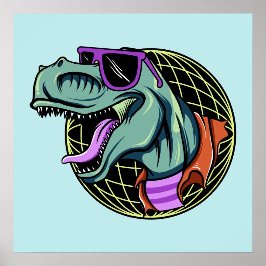 Aangepaste T-Rex-poster voor hipster Poster (Voorkant)
