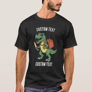 Aangepaste T-rex School Zomer Vakantie Gepersonali T-shirt