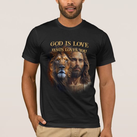 Aangepaste T-shirt GOD IS LIEFDE - JEZUS HOUDT VAN (Voorkant)