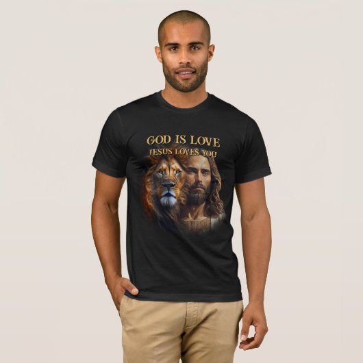 Aangepaste T-shirt GOD IS LIEFDE - JEZUS HOUDT VAN (Voorkant volledig)
