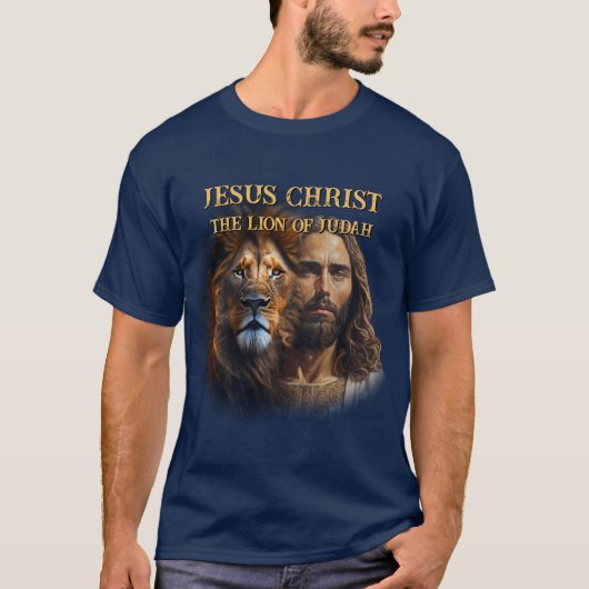 Aangepaste T-shirt Jezus Christus De Leeuw van Jud (Voorkant)
