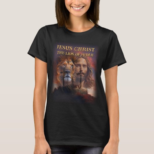 Aangepaste T-shirt Jezus Christus De Leeuw van Jud (Voorkant)