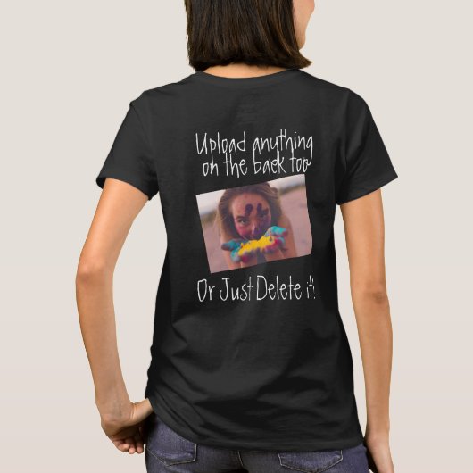Aangepaste T-shirt met Afbeelding en tekst (Achterkant)