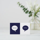 Aangepaste taalvertaler Navy Blue Visitekaartje (Staand voorkant)