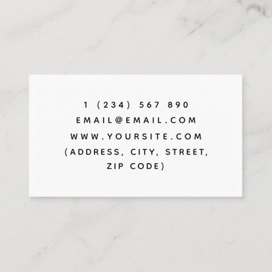 Aangepaste taart Design Pastry Chef Decorator Eleg Visitekaartje (Achterkant)