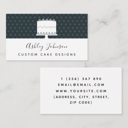 Aangepaste taart Design Pastry Chef Decorator Eleg Visitekaartje (Voorkant / Achterkant)