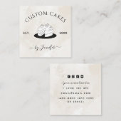 Aangepaste taart ontwerp Marmeren sociale media El Vierkante Visitekaartje (Voorkant / Achterkant)