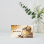 Aangepaste taarten Bakkerij gebak waterverf Busine Visitekaartje (Staand voorkant)