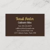 Aangepaste taarten Bakkerij gebak waterverf Busine Visitekaartje (Achterkant)