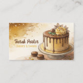 Aangepaste taarten Bakkerij gebak waterverf Busine Visitekaartje (Voorkant)