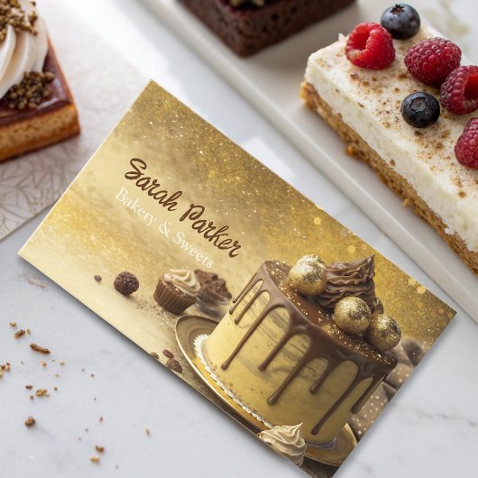 Aangepaste taarten Bakkerij gebak waterverf Busine Visitekaartje