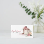 Aangepaste taarten Bakkerij gebak waterverf Visitekaartje (Staand voorkant)