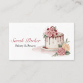 Aangepaste taarten Bakkerij gebak waterverf Visitekaartje (Voorkant)