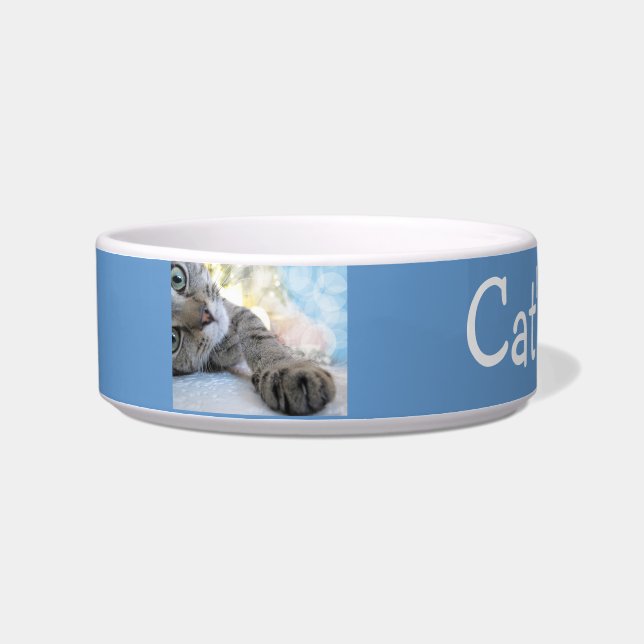 Aangepaste Tabby Cat Pet Bowl Voerbakje (Links)