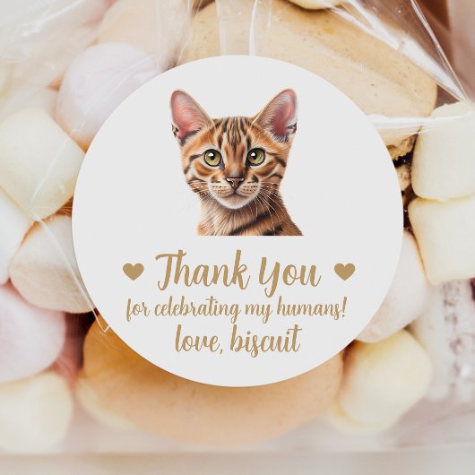 Aangepaste Tabby Cat Wedding Favoriet Stickers