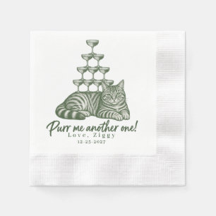 Aangepaste Tabby Kat Drinktoren Purr Me One Art Servet