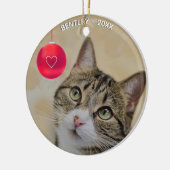 Aangepaste Tabby Kat Foto Keramisch Ornament (Links)