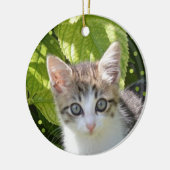 Aangepaste Tabby Kitten Foto Keramisch Ornament (Links)
