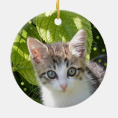 Aangepaste Tabby Kitten Foto Keramisch Ornament (Achterkant)