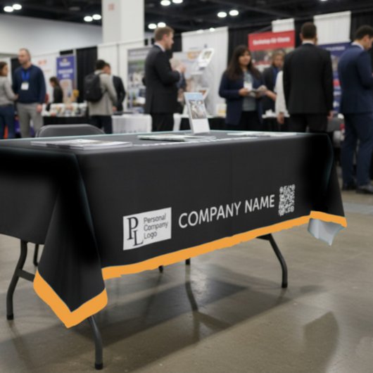 Aangepaste tabel Hoesje Business Logo Sinaasappel Tafelkleed