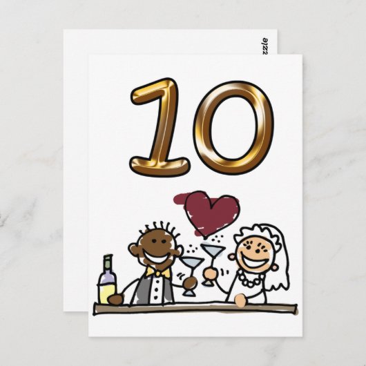 Aangepaste tabel nummer 10 Briefkaarten (Voorkant / Achterkant)