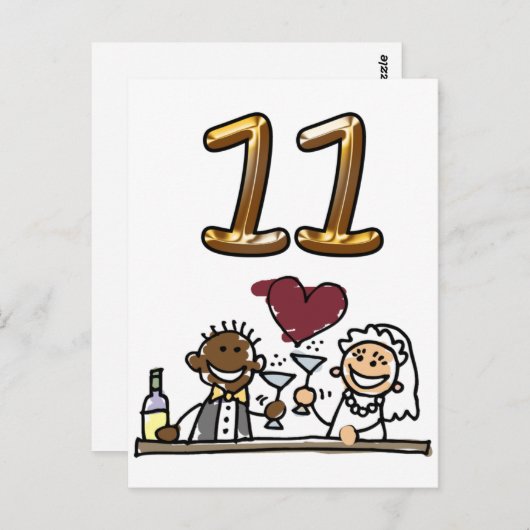 Aangepaste tabel nummer 11 Briefkaarten (Voorkant / Achterkant)