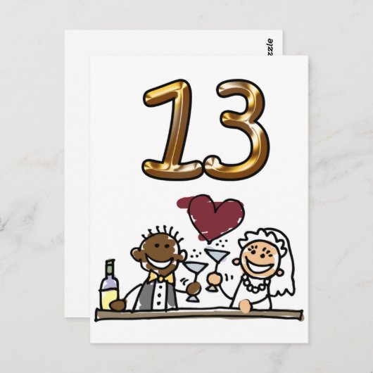 Aangepaste tabel nummer 13 Briefkaarten (Voorkant / Achterkant)