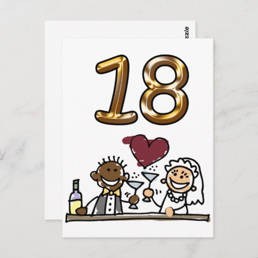 Aangepaste tabel nummer 18 Briefkaarten (Voorkant / Achterkant)