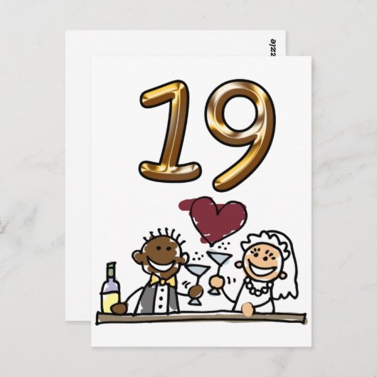 Aangepaste tabel nummer 19 Briefkaarten (Voorkant / Achterkant)