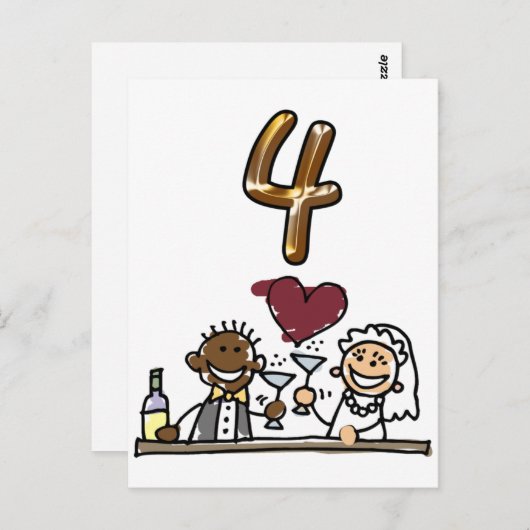 Aangepaste tabel nummer 4 Briefkaarten (Voorkant / Achterkant)