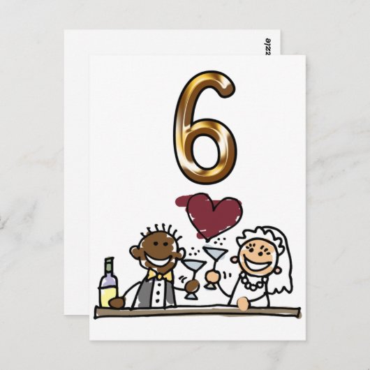 Aangepaste tabel nummer 6 Briefkaarten (Voorkant / Achterkant)