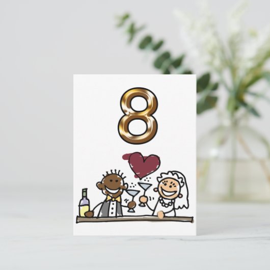 Aangepaste tabel nummer 8 Briefkaarten (Staand voorkant)