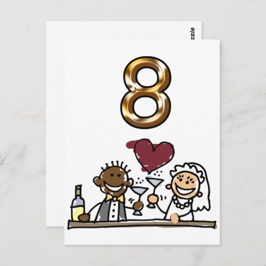 Aangepaste tabel nummer 8 Briefkaarten (Voorkant / Achterkant)