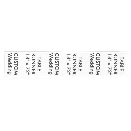 Aangepaste tabel Runner 14" x 72" Korte Tafelloper (Horizontaal)