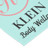 Aangepaste tabel runner met uw Logo en tekst Korte Tafelloper (Hoek)