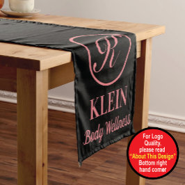 Aangepaste tabel runner met uw Logo en tekst Korte Tafelloper