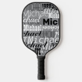 Aangepaste tabel.Tennis speler naam grijs Pickleball Paddle (Voorkant)