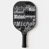 Aangepaste tabel.Tennis speler naam grijs Pickleball Paddle (Achterkant)