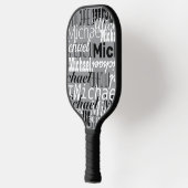 Aangepaste tabel.Tennis speler naam grijs Pickleball Paddle (Links)