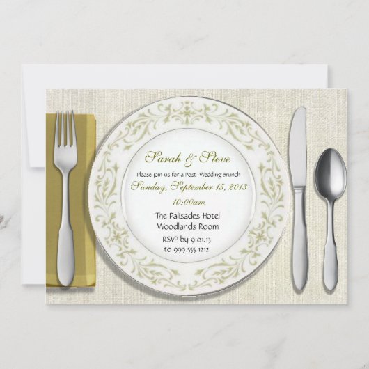 Aangepaste tabelinstelling na bruiloft Brunch uitn Kaart (Voorkant)