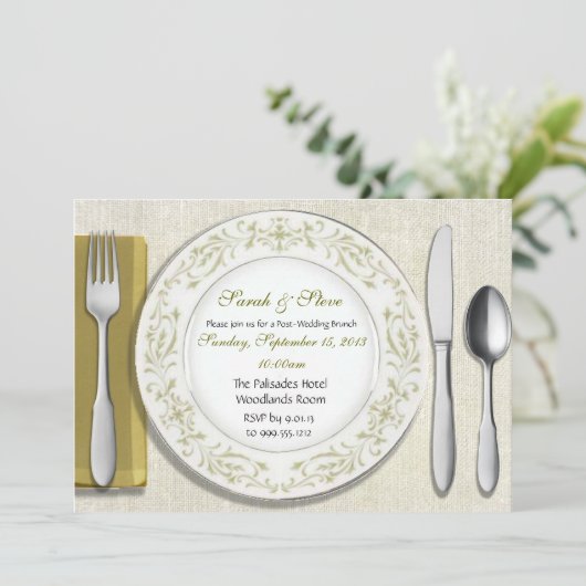 Aangepaste tabelinstelling na bruiloft Brunch uitn Kaart (Staand voorkant)